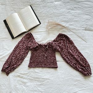 Indigo Rising Floral Maroon Long Sleeve Top